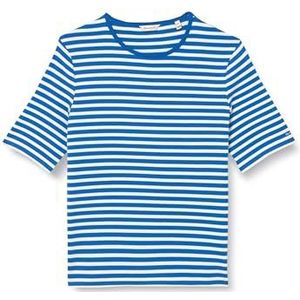 GANT Slim gestreept geribbeld T-shirt 1x1 Ss dames T-shirt, Oceaan Blauw