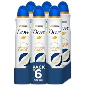 Dove Deodorantspray 48 uur originele alcoholvrije voor dames, met 100% natuurlijke voedende olie en 1/4 vochtinbrengende crème, verpakking van 6 x 200 ml