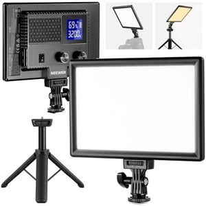 NEEWER NL-116AI 9 inch led-videolichtpaneel, zacht licht voor dimbare DSLR-camera met mini-statief, 4000 mAh batterij, USB type C-poorten, 3200 K ~ 5600