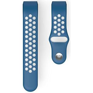 Hama Fitbit Charge 3 horlogeband Charge 4 22 mm verstelbare siliconen reservearmband drukknop roestvrij staal blauw grijs