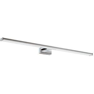 EGLO Ledwandlamp Pandella 1, led-spiegellamp van aluminium en kunststof, badkamerlamp in chroom, zilver, wit, ledlamp voor vochtige ruimtes, neutraal wit, IP44, L 78 cm