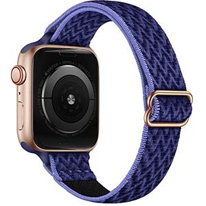 Lysun Elastische nylon armband, compatibel met Apple Watch band 42 mm, 44 mm, 45 mm, elastische band voor dames en heren, verstelbare elastische band voor iWatch Series SE/7/6/5/4/3/2/1