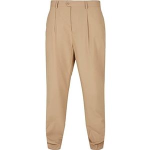 Urban Classics Straight Pleat-Front Herenbroek, Beige Union