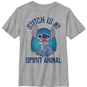 Disney Lilo & Stitch Is My Spirit Animal Striped Portrait Boys T-shirt, grijs gemêleerd, Athletic XS, atletisch grijs gemêleerd