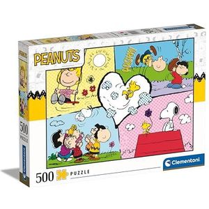 Clementoni - 35558 - Puzzel Peanuts - 500 stukjes - Puzzel voor volwassenen, entertainment voor volwassenen - Made in Italy