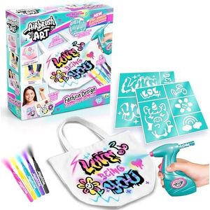 Canal Toys Airbrush Art Fashion Design Kit met elektronische spray, sjablonen en viltstiften, AIR 016, wit