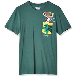 Jack & Jones Jorchristmas T-shirt met zak voor heren, Groen (Trekking Green)