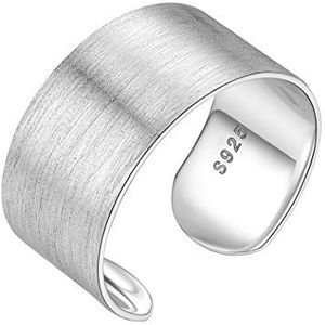 PROSILVER 925 sterling zilver open ring voor dames en heren, 5 mm/10 mm/15 mm breed, spiegelgepolijst/geborsteld, verstelbaar, minimalistische sieraden