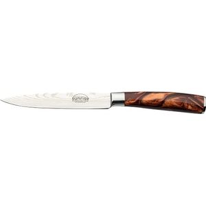 Rockingham Forge Sunrise Collection Universeel mes, roestvrij staal, met handgrepen, 12,7 cm, barnsteenbruin