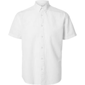 SELETED HOMME Slhreg New Linen Shirt Ss Noos Chemise à manches courtes pour homme, Blanc., XXL