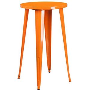 Flash Furniture Bartafel van metaal, rond, 101,6 x 66,04 x 12,7 cm, oranje
