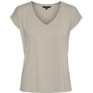 Vero Moda Vmfilli Ss T-shirt voor dames met V-hals, zilver.