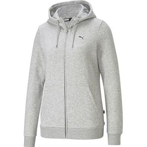 PUMA Dames hoodie met ritssluiting en essentieel logo, L grijs gemêleerd, 44
