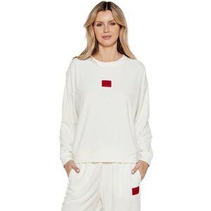 HUGO Neve_Sweatshirt Loungew, Natural102, L pour femme, Naturel 102., L
