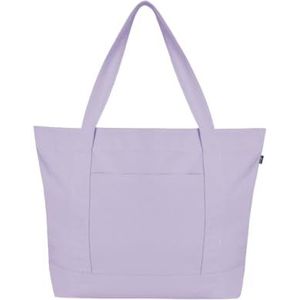 Ecoright Canvas Tote Bag voor Vrouwen met Ritssluiting en Binnenzak, 100% Organic Cotton Tote Bags voor Men, Winkelen, Strand, Lila, 1 Stuk, Utility, Lila, Utility
