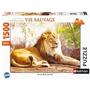 Nathan - Puzzel 1500 stukjes - De koning van de savanne - Volwassenen en kinderen vanaf 14 jaar - Hoogwaardige puzzel - Perfecte montage - Collectie Wild Life - 87815