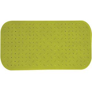 MSV Douche/bad anti-slip mat badkamer - rubber - limegroen - 36 x 76 cm - met zuignappen