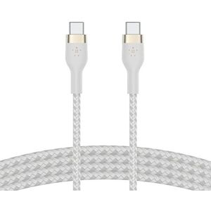 Belkin BoostCharge Pro Flex USB-C naar USB-C gevlochten mantelkabel, USB-IF-gecertificeerd, Power Delivery opladen, USB C-kabel voor iPhone 15, MacBook Pro, iPad Pro, Galaxy S24, S23, Pixel enz., 2 m,