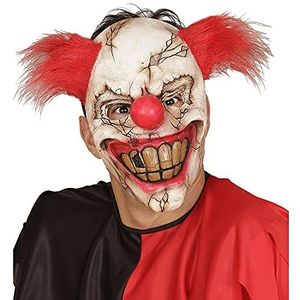 Widmann Demi gezichtsmasker killer clown met haar, carnaval, Halloween-party, kostuums