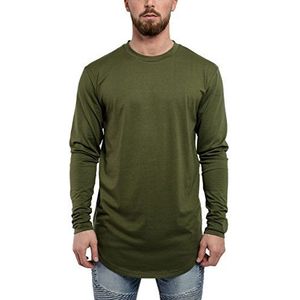 Blackskies Shirt met lange mouwen met ritssluiting heren shirt met lange mouwen en ritssluiting, vele kleuren, Olijf