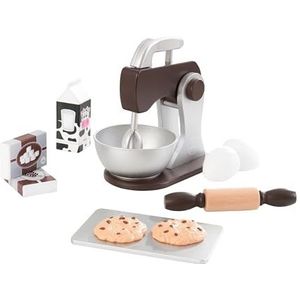 KidKraft 63370 Espresso-gebak set van hout, accessoires voor keuken, huishoudelijke apparaten, accessoires voor dinette, speelgoed voor kinderen vanaf 3 jaar, 63370