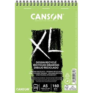 CANSON XL Recycled, spiraalalbum, 25 vellen, tekenpapier, A5, 160 g/m²