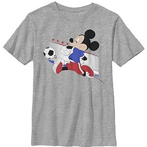 Disney T-Shirt Mickey Mouse French Soccer Uniform Portrait Boys grijs gemêleerd Athletic XS, Athletic grijs gemêleerd