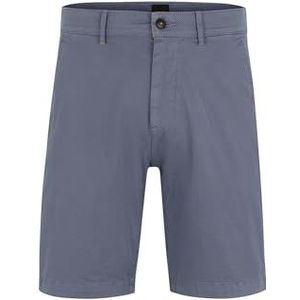 BOSS Hommes Chino-Slim-Shorts Short Slim Fit en Twill de Coton Stretch, Bleu, 32