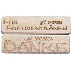 Petra's Bastel News Stempel set van hout met opschrift ""Danke und Für Freudentränen"" 25 x 18 x 5 cm