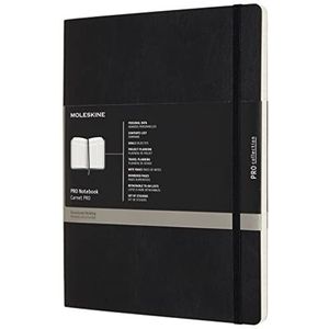 Moleskine - Professioneel notitieblok voor kantoor - A4 notitieblok voor werk - Zachte omslag en elastische sluiting - Extra groot formaat 19 x 25 - Kleur: zwart, 192 pagina's