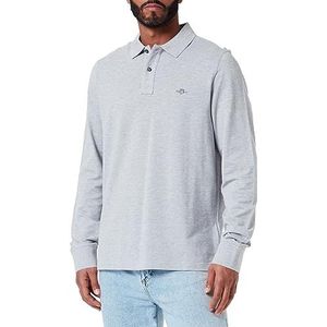 GANT Reg Shield LS Pique Rugger Poloshirt voor heren, grijs.