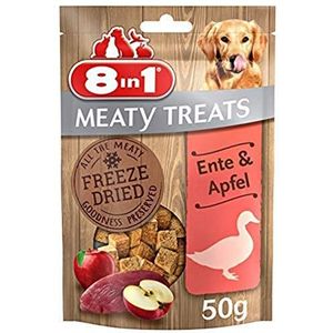 8in1 Meaty Treats for Dogs - Cubes of Freeze Dried Duck and Apple, 50 g