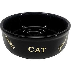 Nobby Golden Cat Kattenschaal keramiek zwart Ø 13,5 x 4,5 cm 0,25 liter
