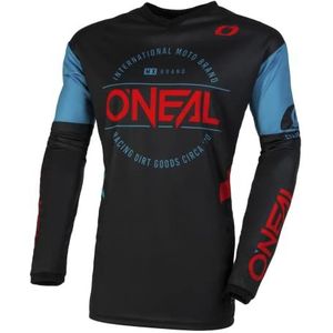 O'NEAL Enduro MX Motorcrossshirt, ademend materiaal, gevoerde elleboogbescherming, pasvorm voor maximale bewegingsvrijheid, merk Element Jersey voor volwassenen, zwart/blauw