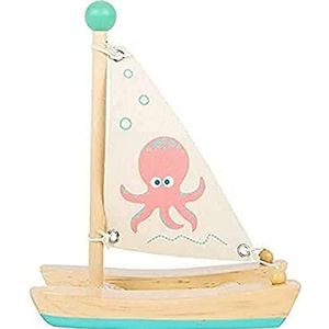 small foot 11656 Aqua Katamaran Octopus van hout, badspeelgoed voor water, voor kinderen vanaf 24 maanden