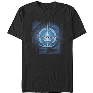 Marvel Uniseks T-shirt met korte mouwen met logo-print, zwart, XXL, SCHWARZ