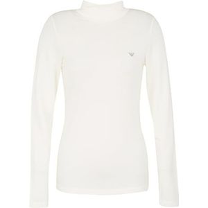 Emporio Armani Fluid Viscose Turtleneck T-Shirt Femme, yaourt, L