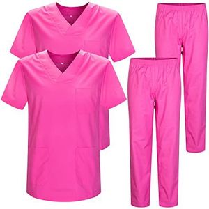 Misemiya - 2 stuks - Set uniformen unisex blouse - medisch uniform met bovendeel en broek - Ref.2-8178, Roze 22