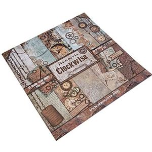Stamperia Dubbelzijdig plakpapier, 10 vellen, 30,5 x 30,5 cm, Clockwise meerkleurig SBBL39