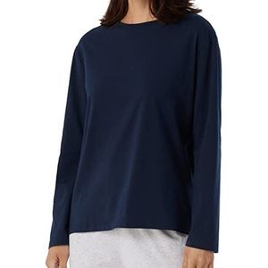 Schiesser Dames Mix + Relax slaapshirt lange mouwen pyjamabop, Donkerblauw