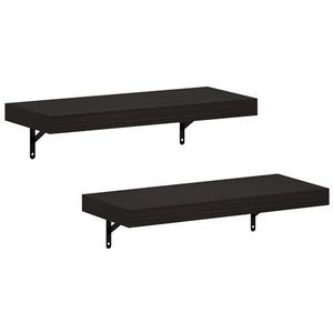 Furinno Tanna Set van 2 zwevende wandplanken 57 cm tabak eiken