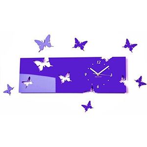 FLEXISTYLE Moderne wandklok met vlindermotief, violet (bosbessen)