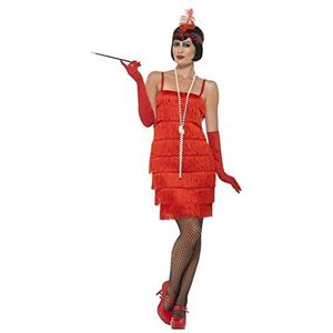 Smiffys jaren 20 kostuum voor meisjes, rood, met korte jurk, hoofdband en handschoenen, L