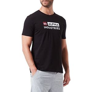 ALPHA INDUSTRIES Alpha Block-Logo T-shirt, korte mouwen, voor heren, zwart.