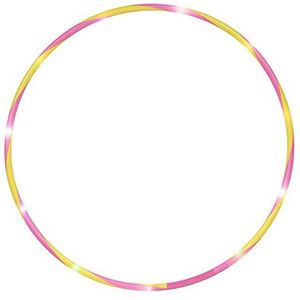 alldoro Hoop Fun 63012 banden met 10 leds voor sport, fitness en gymnastiek, met licht, voor kinderen vanaf 4 jaar en volwassenen, geel/roze