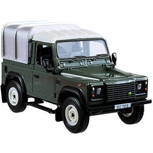 TOMY BRITAINS - Verzamelvoertuig, Land Rover Defender 90 voor volwassenen 42732, landbouwvoertuig met afneembaar dak, pick-up, model op schaal 1:32, replica geschikt voor kinderen vanaf 3 jaar, groen