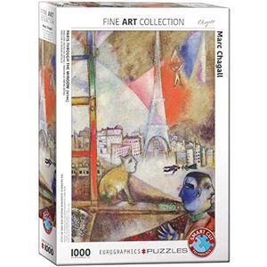 EuroGraphics Marc Chagall Parijs door het raam Puzzle (1000, veelkleurig)