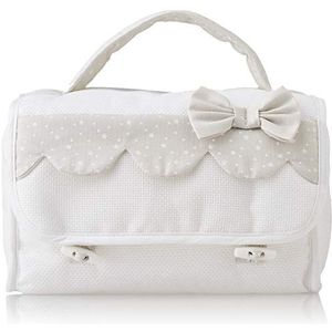 FILET - Beauty Case I Italiaans product I geborduurde applicaties voor baby's / peuters katoen buiten en polyester binnen - wit, beige