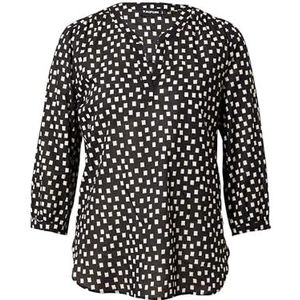 Taifun 960989-19190 blouse, zwart patroon, 46 dames, zwart patroon, 46, Zwart met patroon