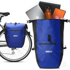 2Radwerk Fietstas voor bagagedrager, 25,4 liter, 100% waterdicht, met draaggreep en schouderriem, fietstas, fietstas, bagagedragertas, fietstas achter, 56,5 x 30 x 15 cm